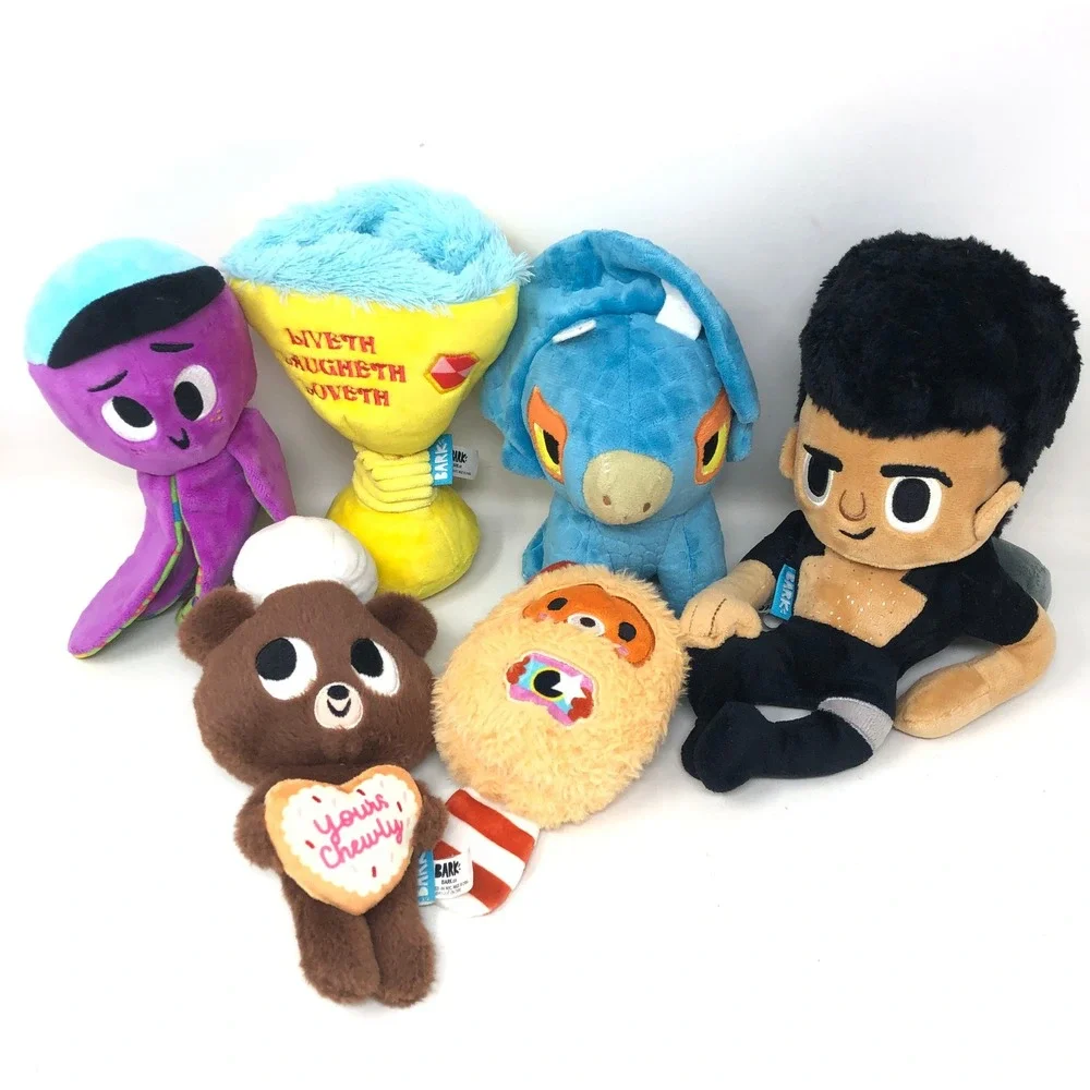 BarkBox Dog Toy Bundle Lot 6 PC Plush Squeaky Crinkle Jurassic‎ Park Dinosaur